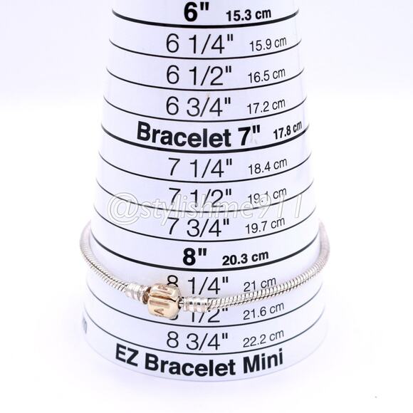 Authentic PANDORA Sterling Bracelet with 14K Gold Clasp - Picture 9 of 12